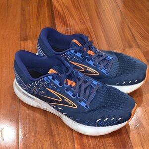 Brooks Men's Navy and Orange Athletic Shoes size 10.5